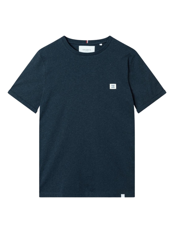 Les Deux Piece t-shirt - Dark Navy Melange/Off White-Paris Blue